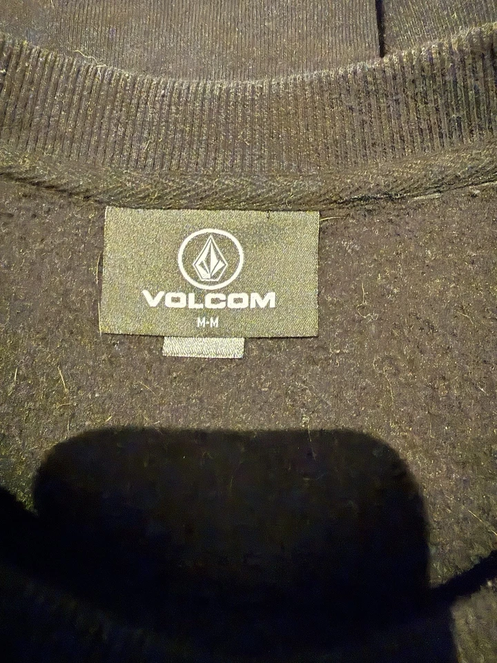 Volcom Crewneck Sweatshirt Mens Medium Pullover All Plain Black - Image 4 of 4