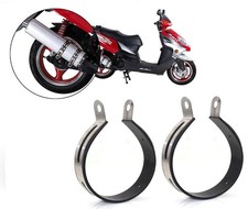 2x Exhaust Muffler Clamp Bracket W Rubber 125-150cc Gy6 Scooter Peace Sunl Vip