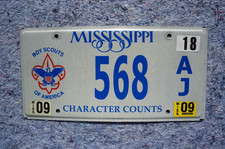 Mississippi BOY SCOUTS OF AMERICA License Plate