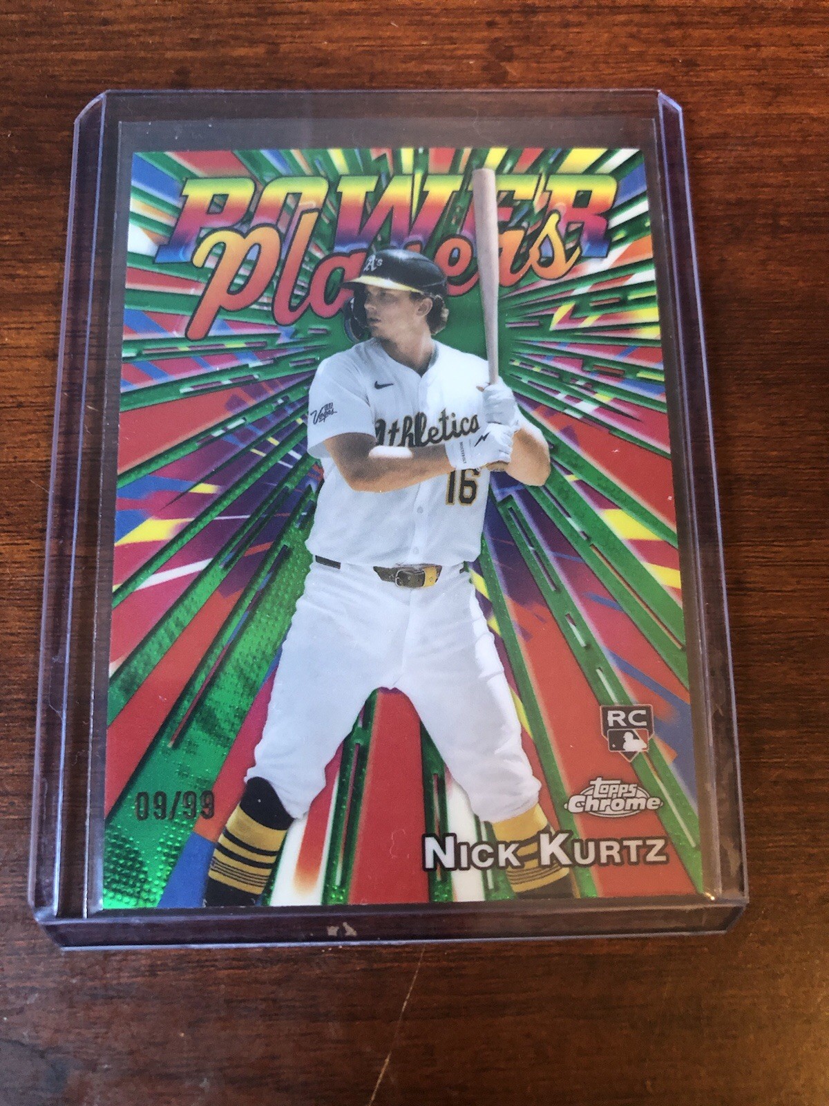 2025 Topps Chrome Update Nick Kurtz RC /99 Green Power Players Refractor Rookie