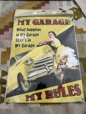 PLAQUE TÔLE MÉTAL AUTOMOBILE PLAQUE DÉCORATIVE GARAGE METAL WALL SIGN 
