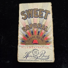 Sweet Caporal Cigarettes T206 era pack cut box top Tobacco