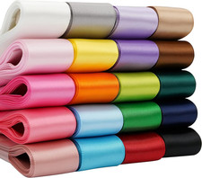 1 Inch Satin Ribbon Solid Color Ribbon Assorted Double Faced Satin Fabric Hair R