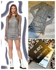Bar III Black and White Long Sleeve Bodycon Dress- size L