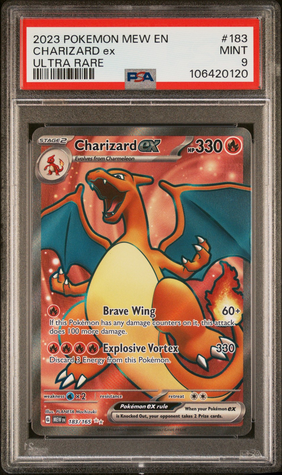 2023 POKEMON MEW EN-151 ULTRA RARE #183 CHARIZARD EX PSA 9