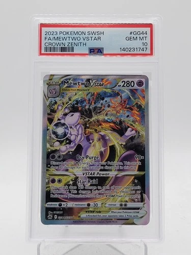 MEWTWO VSTAR 2023 POKEMON CROWN ZENITH GALARIAN GALLERY #GG44 FA PSA 10 Q3963