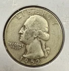 1952 Washington Quarter Silver 90% Postwar Pre-1965 US Coin