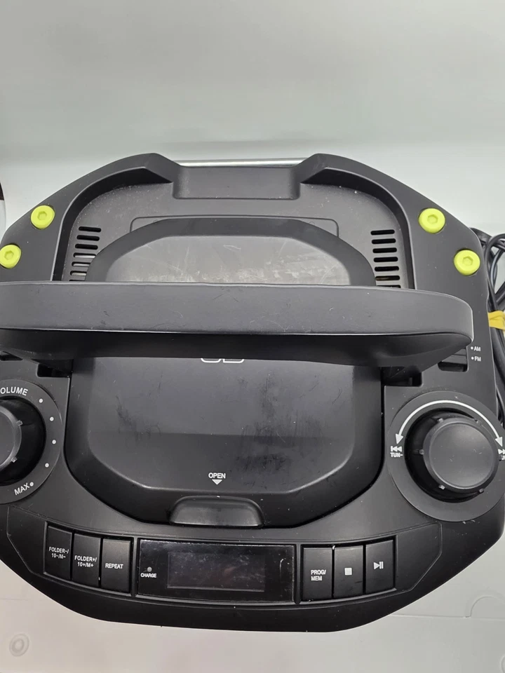 Boombox Jensen CD575 CD AM/FM Green & Black With Power Cord Tested & Working EUC - Image 2 of 4