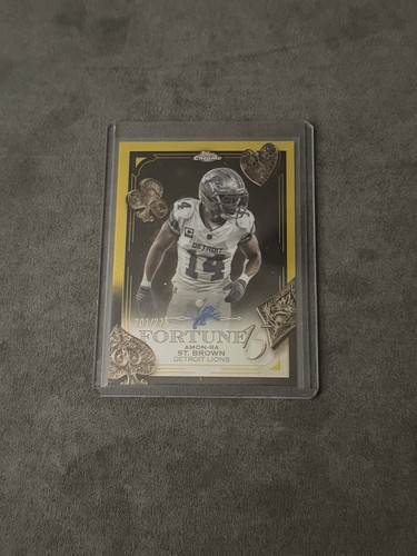 2025 Topps Chrome Amon-Ra St. Brown Fortune 15 Yellow #d /275