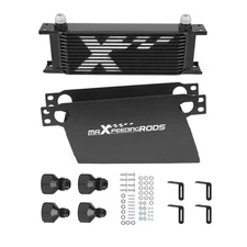 Engine Oil Cooler Universal 13 Row 10AN Aluminum Black Transmission w/ Fittings