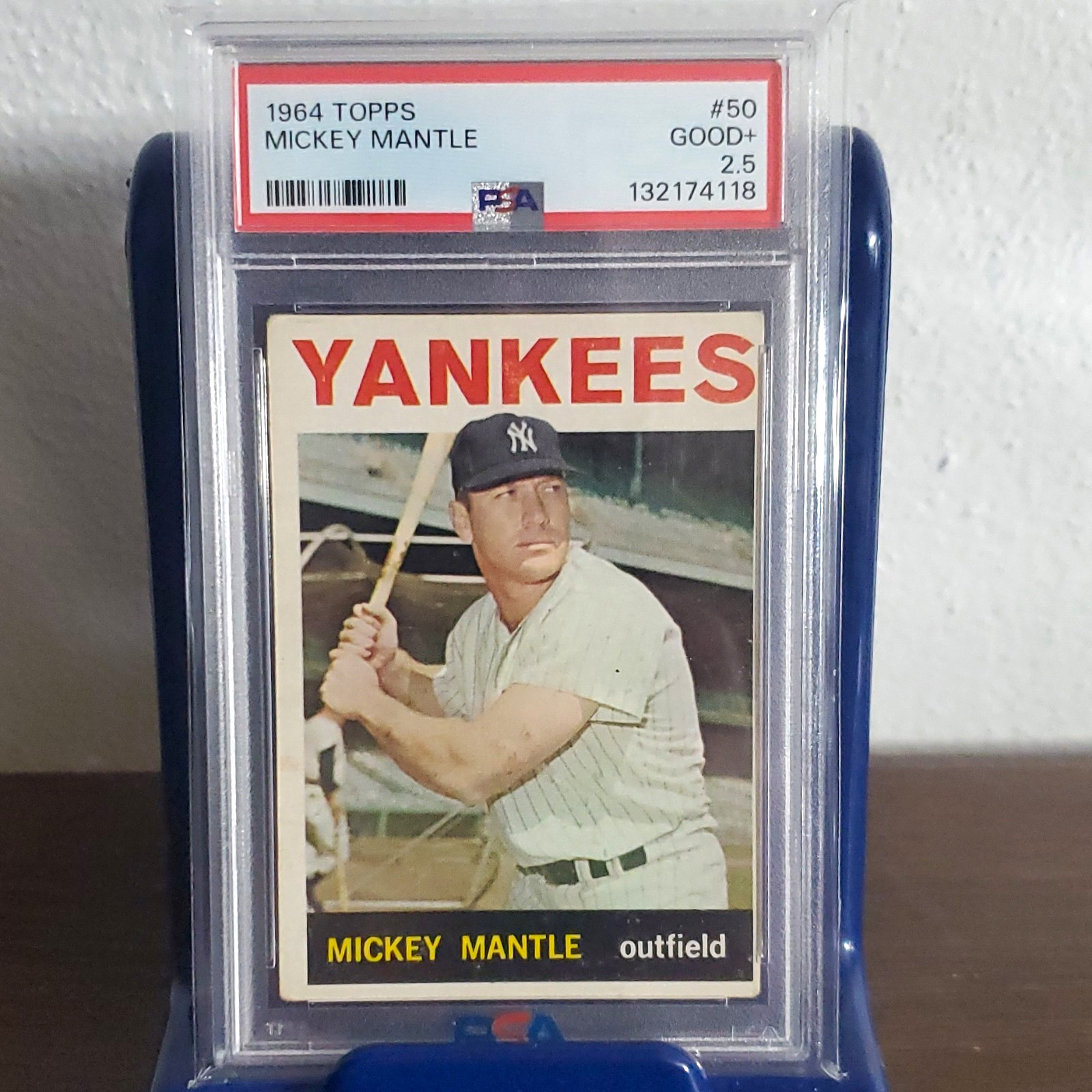 1964 Topps Mickey Mantle #50 Graded PSA 2.5 Base Set New York Yankees