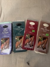 NOS CVS Sheer To Waist Pantyhose Lot Queen Off Black Panel Shadow Toe