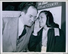 1949 New York City Hubert Humphrey Mary Louie Conference Vintage Photo 7x9