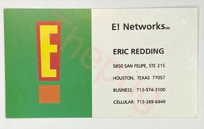 Vintage Business Card E! Networks Eric Redding Houston Texas TV Entertainment E