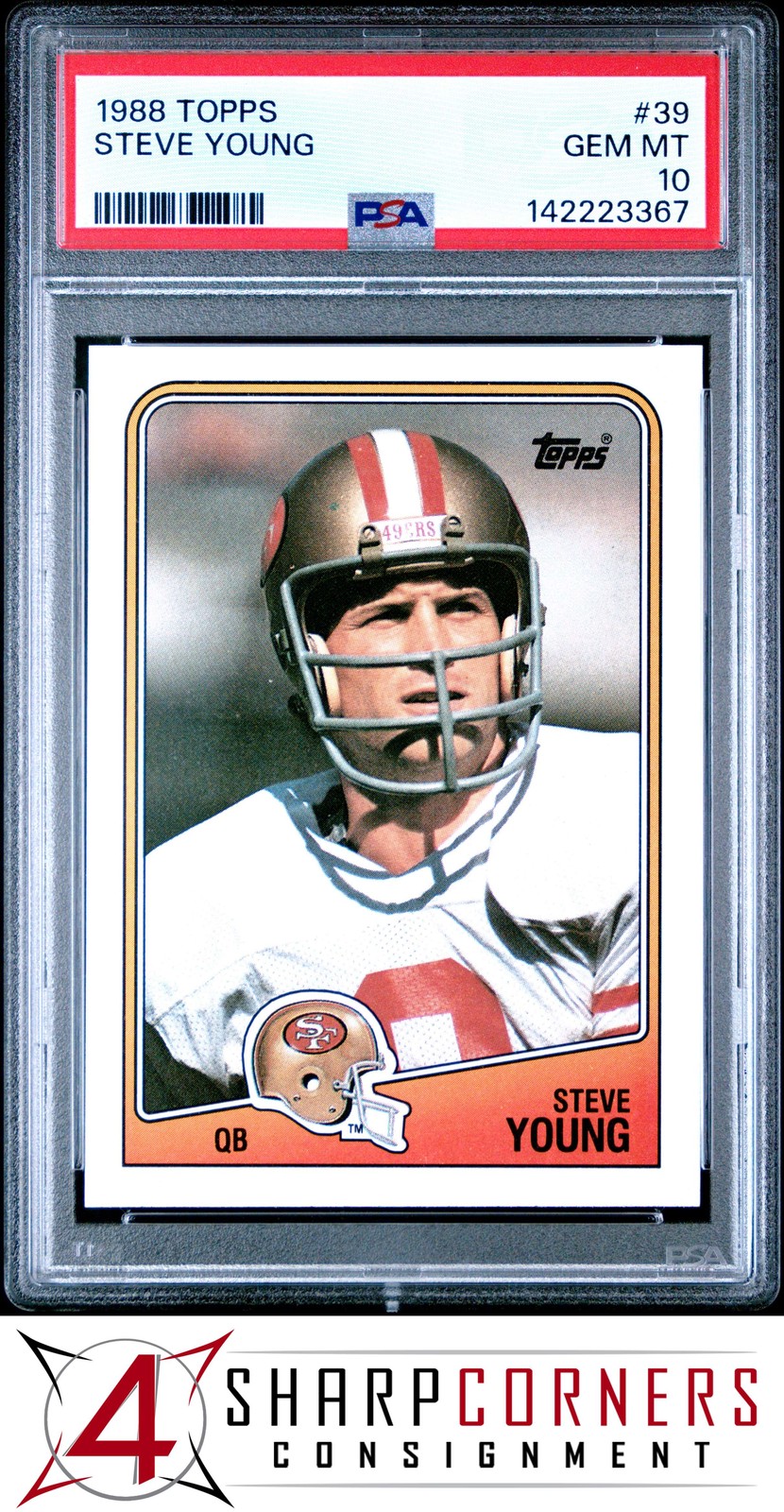 1988 TOPPS #39 STEVE YOUNG 49ERS HOF PSA 10