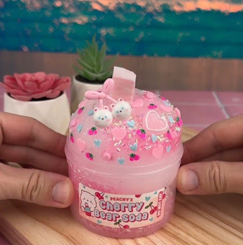PEACHYBBIES SLIME NEW Cherry Bear Soda! Hard To Find!