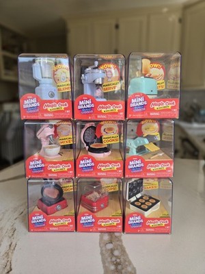 Mini Brands Really Works Magic Cook Kitchen Complete Set Of 9 - With HTF Toaster