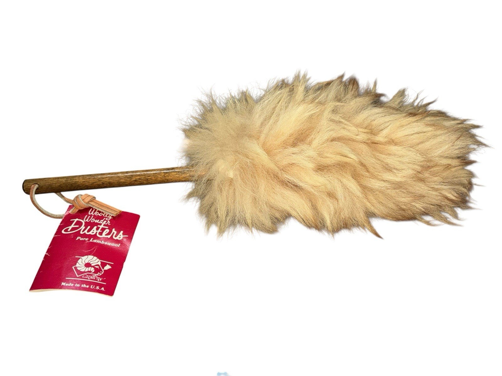 Woolly Wonders Vintage Wood Wool LambsWool Duster for Cleaning 14&rdquo; USA Made New