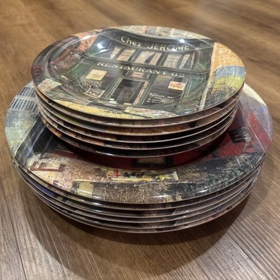 12 Evolution Sakura Melamine Dinner & Salad Plates Storefronts Restaurants Set