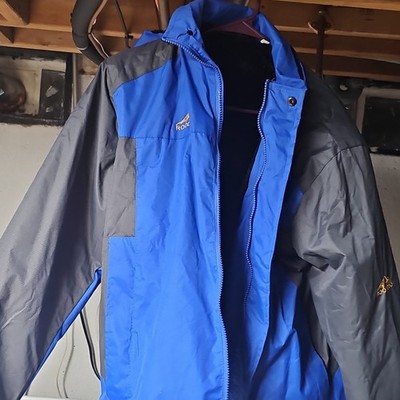 ROODTUO Men's Blue/Gray Colorblock Hooded Full Zip Jacket Size XL