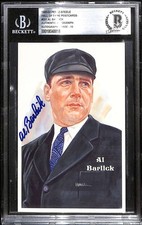 1980-01 Perez-Steele HOF Postcard 201 Al Barlick BGS Auto 10 Autograph B102355