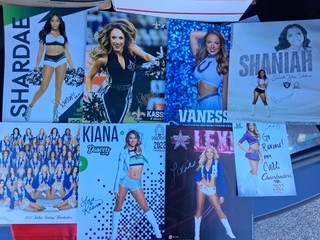 Huge Lot 8 SIGNED NFL Cheerleaders Promo Photos Cowboys Eagles Raiders