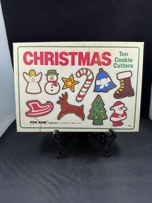 Christmas Cookie Cutters Set of 10 Vintage Fox Run Craftsman #3643  1984 Origina
