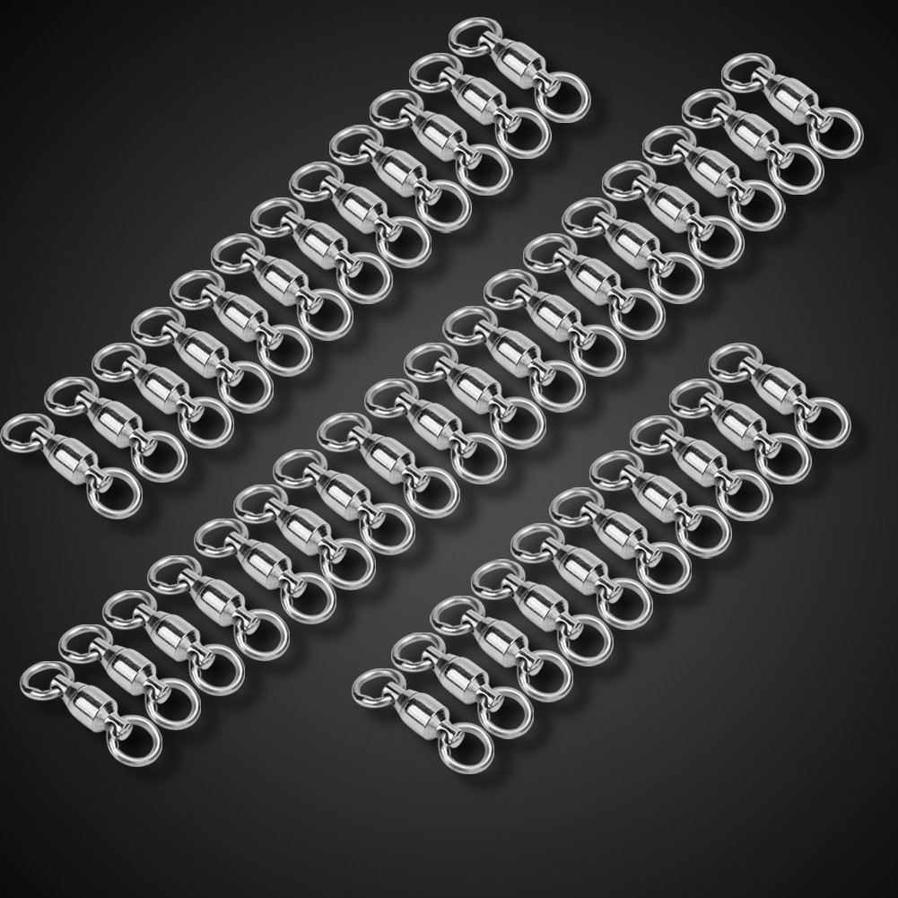 20pcs High Strength Fishing Swivels Connector For Bass Fishing Stainless Steel