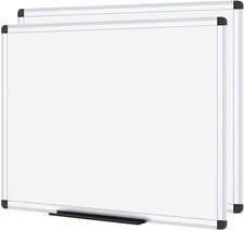 VIZ-PRO Magnetic Dry Erase Board, 36 X 24 Inches, Pack of 2, Silver Aluminium Fr