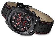 FIREFOX BATTLESHIP Chronograph Herrenuhr Edelstahl SCHWARZ rot 10ATM wasserdicht