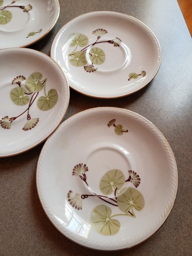 Winterling Fine China 6 Saucers Lilypad Bavaria Germany Rare Pattern MCM - Picture 4 of 8