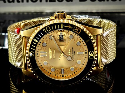 Invicta 47177 Men's Pro Diver Gold Tone Dial Mesh Bracelet Watch