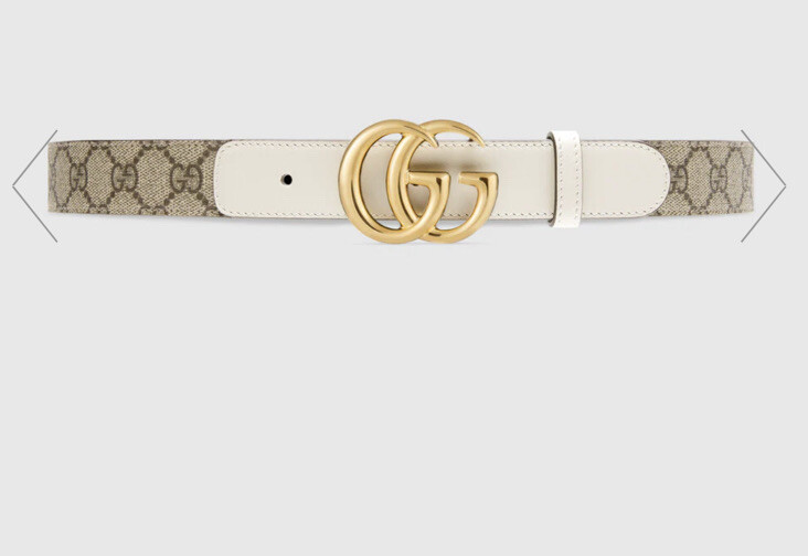Gucci GG Marmont thin belt ebony and beige size 75 | eBay