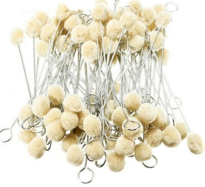100 WOOL DAUBER BALL BRUSHES 7'' X 3/4'' PVC PLUMBING GLUE LEATHER DYE APPLICATOR