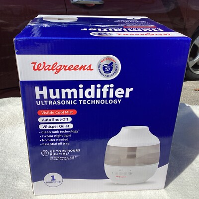 NIB Walgreens Humidifier Ultrasonic Technology Visible Cool Mist