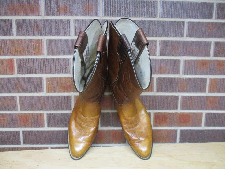 Botas de Vaquero Olathe De Colección Para Hombres 8.5 D Cuero Marrón Ropa de Trabajo Occidental 6492 EE. UU. Foto 4 de 4