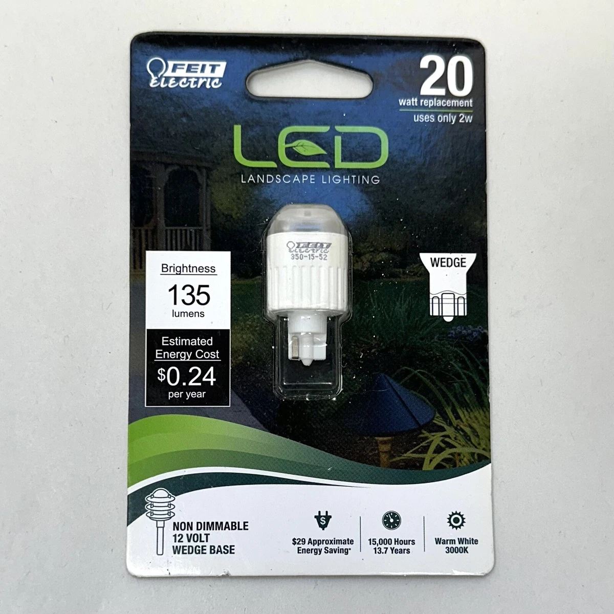 Feit Electric 12 Volt 20 Watt LED Landscape Light Bulb Wedge Base LVW18