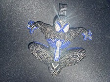 34.57CTW Custom Glowing Black Symbiote Spider-Man Pendant