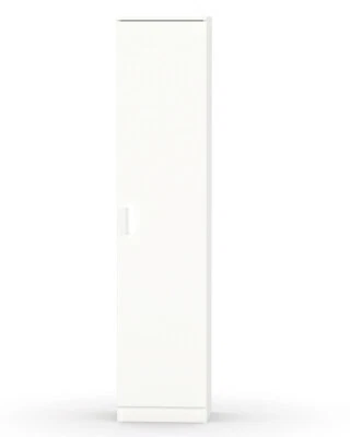Armario Auxiliar Multiusos escobero puerta y 3 estantes en Blanco 180x40x35 cm - Imagen 1 de 4