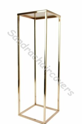 70cm Gold Metall Blumenständer Podest Mittelstück Hochzeit Trompete oder Rechteck