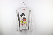 Vtg 90s Mens Large Faded Spell Out Walt Disney World Mickey Mouse Sweatshirt USA