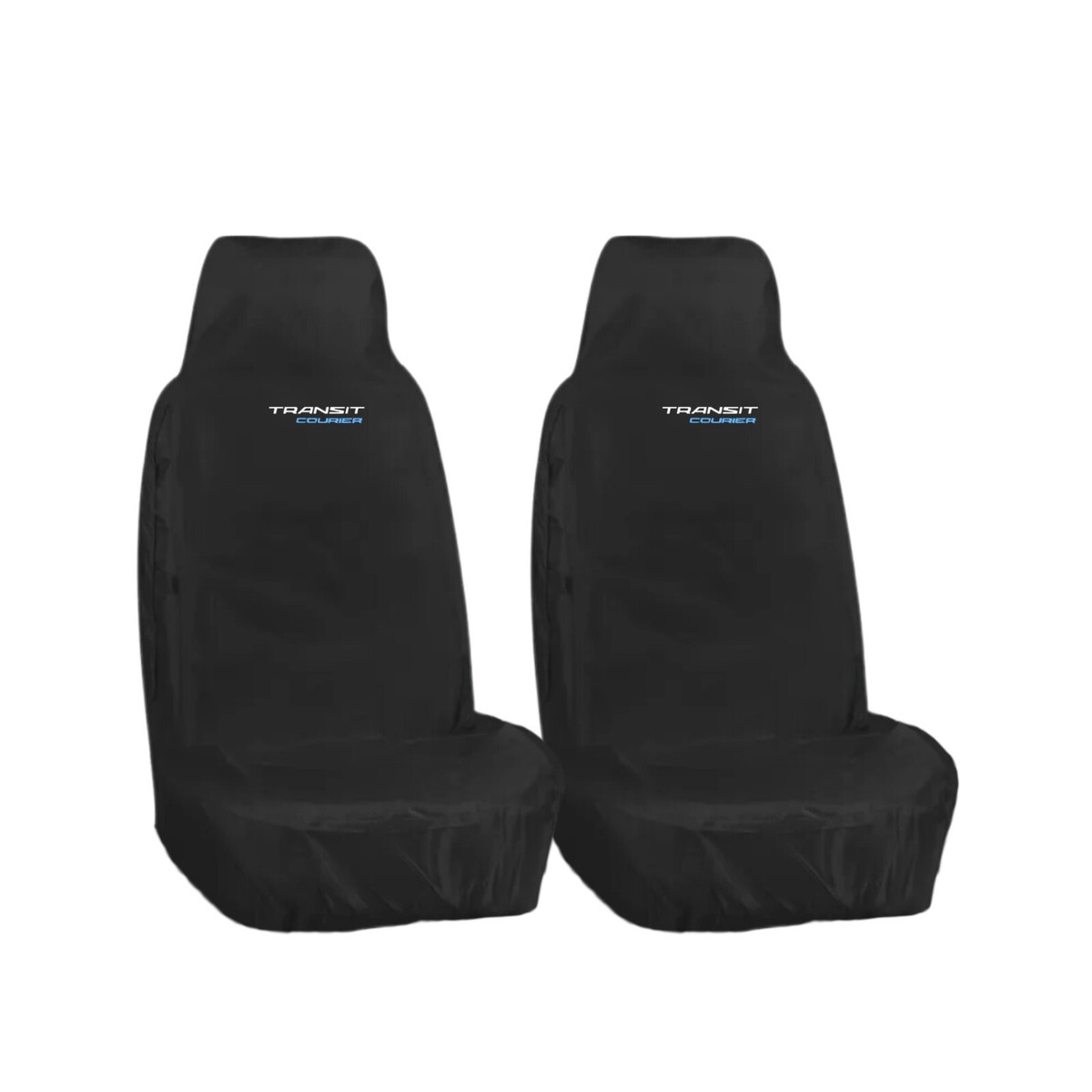 Embroidery Ford Transit MK7 Front Van Seat Covers – Heavy Duty Waterproof Nylon, Black, Slip-On