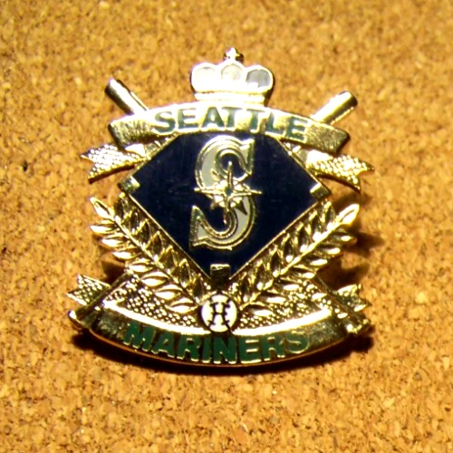Seattle Mariners logo crest lapel pin v2 1994 MLB - Picture 5 of 13
