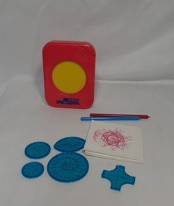 Vintage Kenner Travel Spirograph Toy No. 142000 1988, Red & Yellow