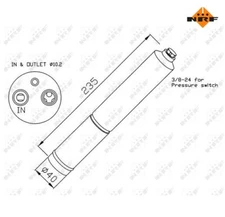 Dryer, Air Conditioning EASY FIT NRF 33224 for Nissan X-Trail