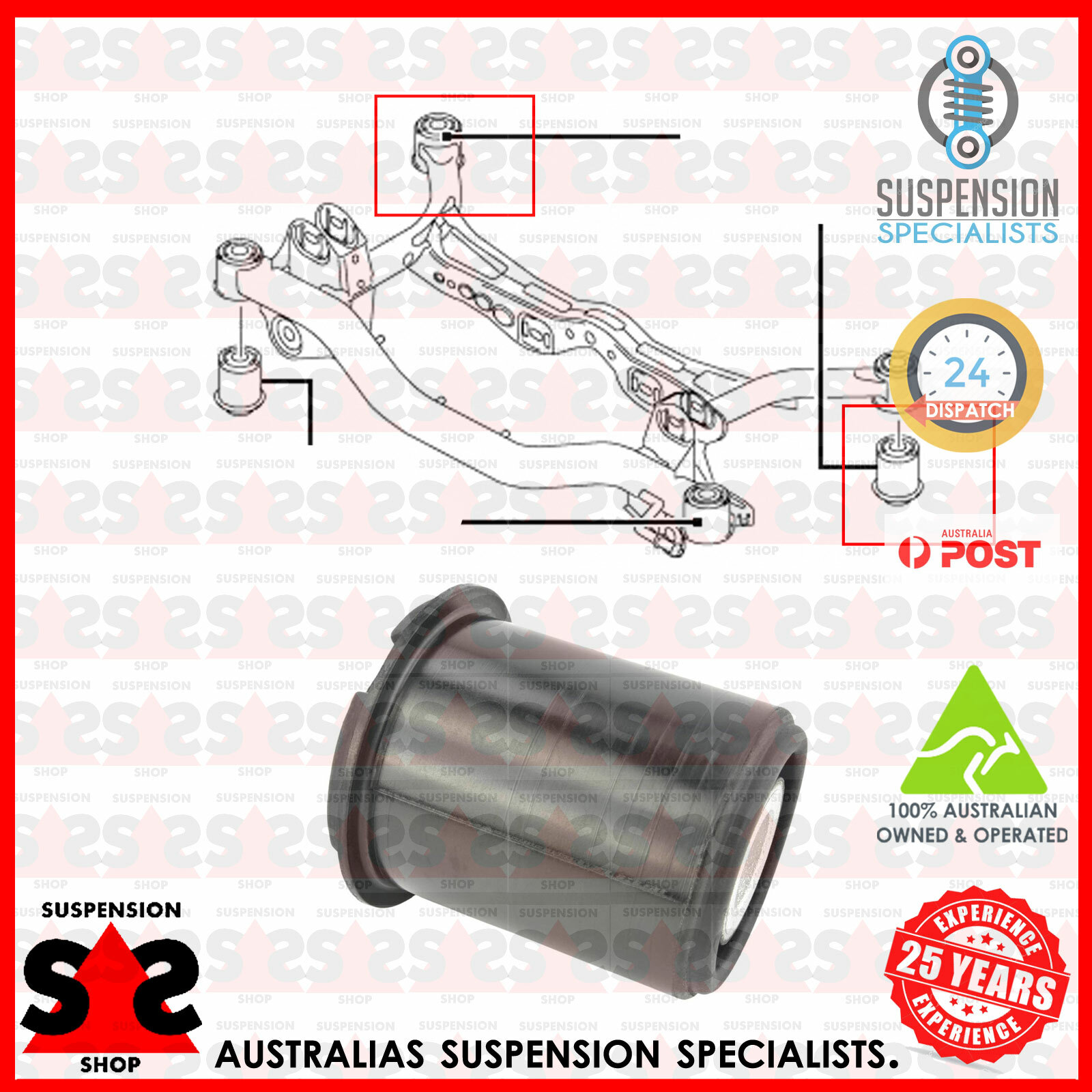 Rear Bushing, Axle Beam Suit VW Passat Cc B6 (357) 2.0 TDI PASSAT CC B6 ...