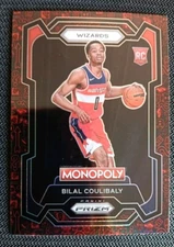 2023-24 Monopoly Prizm Bilal Coulibaly Red Icons SP Parallel Rookie #90 Wizards