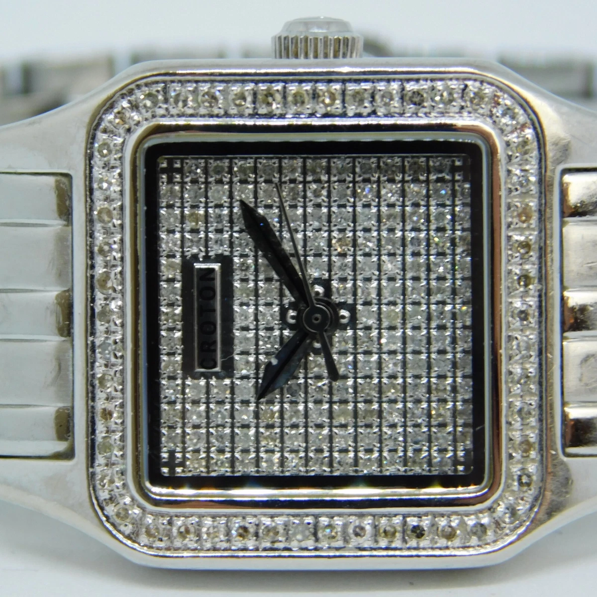 CROTON CR207775 Diamond Case and Dial Quartz Women s Watch Sz.6 1