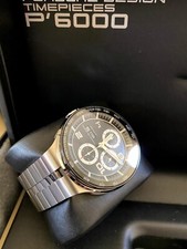 Porsche Design P'6360 Flat Six Automatic Chronograph Watch SS Bracelet 44mm NEW