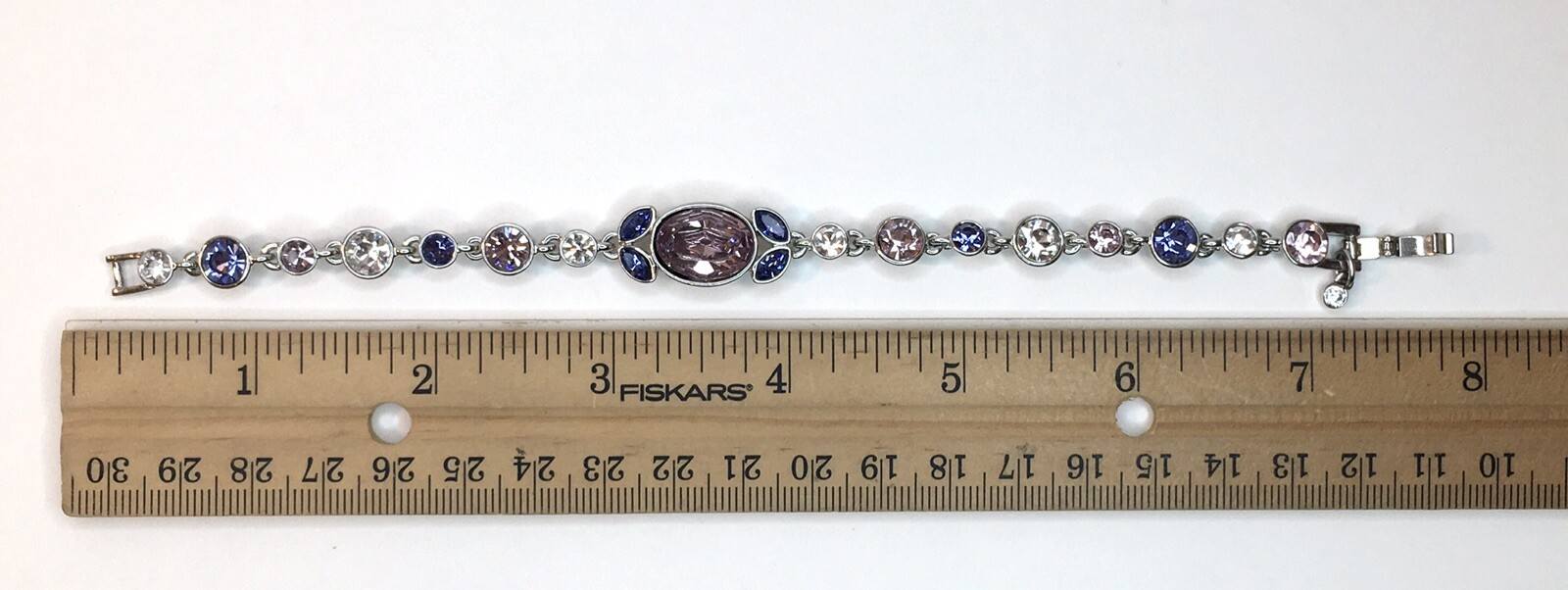 Givenchy Signed Crystal Link Bracelet Silver Tone… - image 3